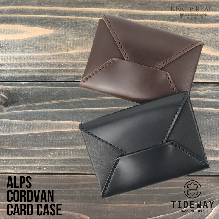 日本製 本革 名刺入れ TIDEWAY ALPS CORDVAN CARD CASE タイドウェイ